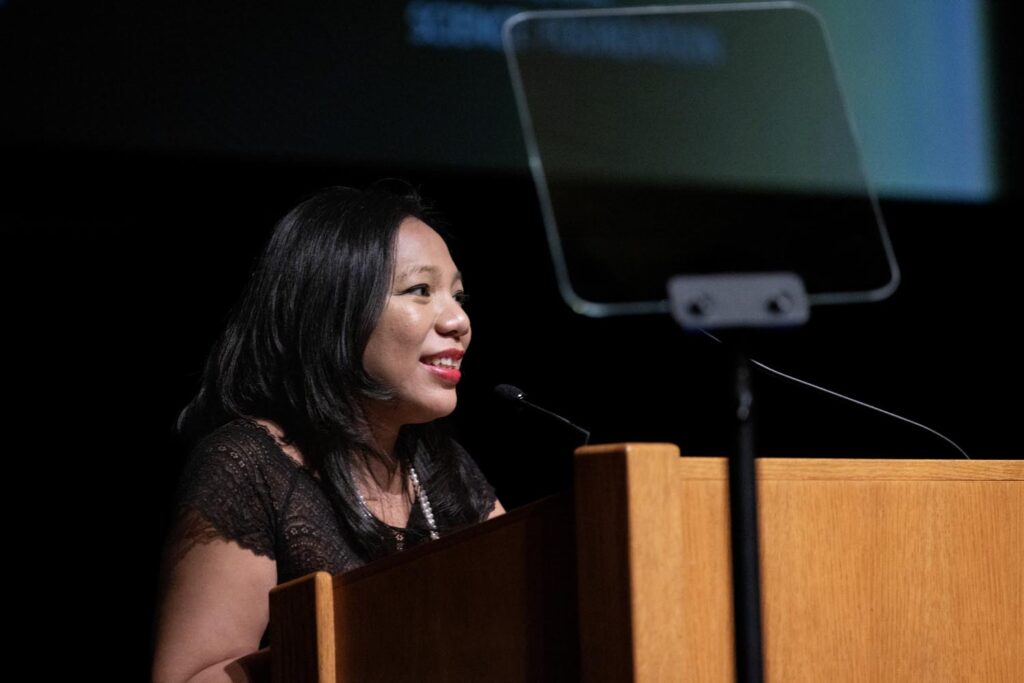 Awards are presented during the Asian American Pioneer Medal Symposium and Ceremony at Stanford Memorial Auditorium on Saturday, July 27, 2024, in Stanford, Calif. (Photo by Jim Gensheimer)