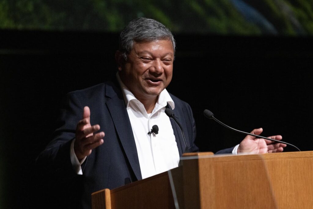during the Asian American Pioneer Medal Symposium and Ceremony at Stanford Memorial Auditorium on Saturday, July 27, 2024, in Stanford, Calif. (Photo by Jim Gensheimer)
