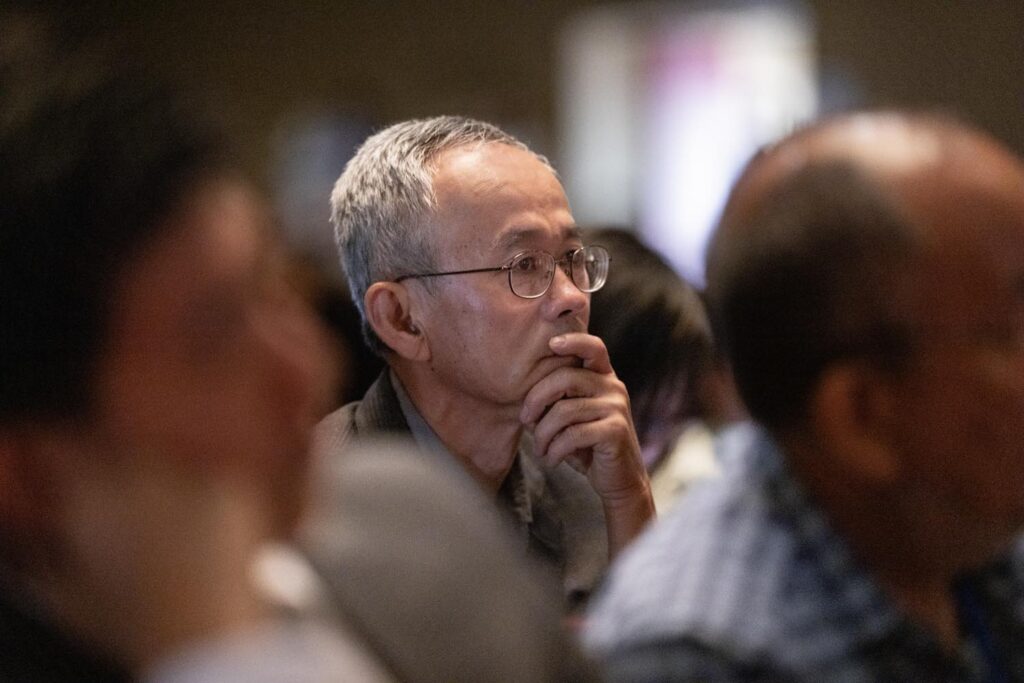 during the Asian American Pioneer Medal Symposium and Ceremony at Stanford Memorial Auditorium on Saturday, July 27, 2024, in Stanford, Calif. (Photo by Jim Gensheimer)