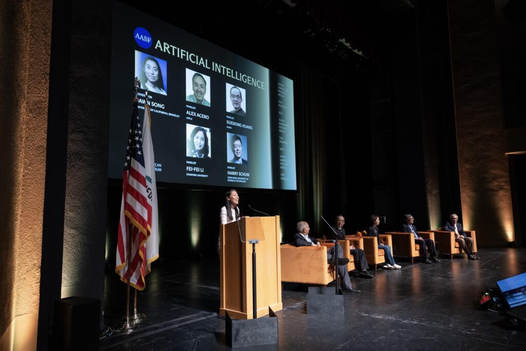 during the Asian American Pioneer Medal Symposium and Ceremony at Stanford Memorial Auditorium on Saturday, July 27, 2024, in Stanford, Calif. (Photo by Jim Gensheimer)