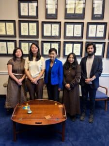 Congresswoman Grace Meng, Elizabeth Rao, Congresswoman Judy Chu, and AASF Executive Director Gisela Perez Kusakawa meet in Washington, D.C.